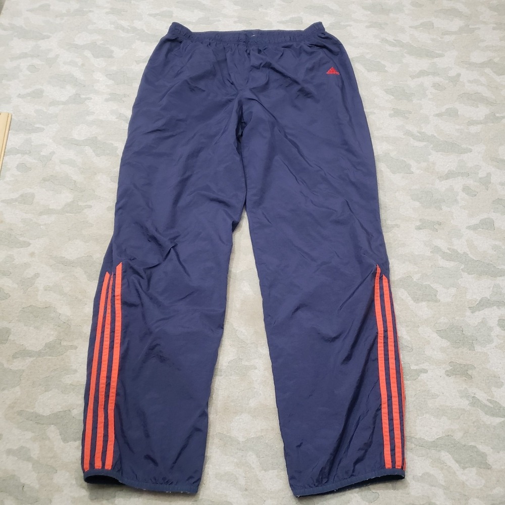 Vintage Adidas Track Pants Mens XL Blue‎ Y2k Mesh Lined Pockets Drawstring Gym